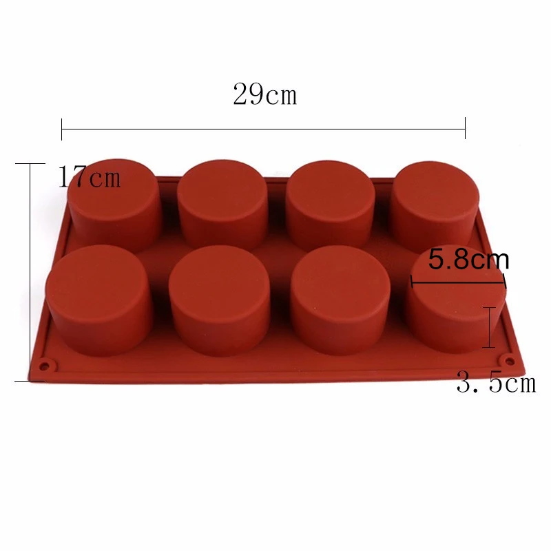 8 отверстий круглая силиконовая форма для тортов 3D ручной работы Кекс желе