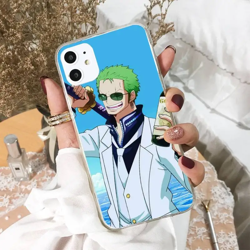 

One Piece Roronoa Zoro Phone Case For iphone 5s 6 7 8 11 12 XSMAX XR pro plus mini se2020 Cover Fundas Coque