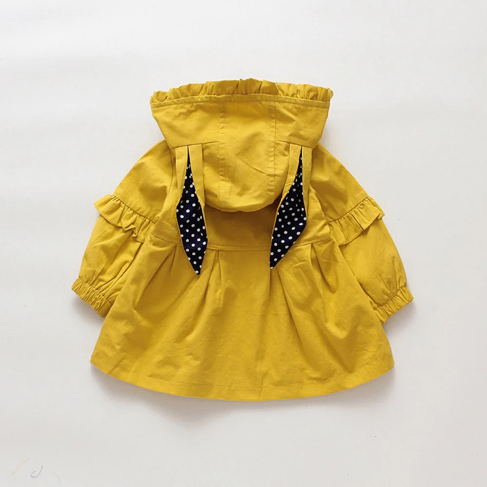 Одежда для маленьких девочек weLaken куртка с капюшоном и карманами кроличьими