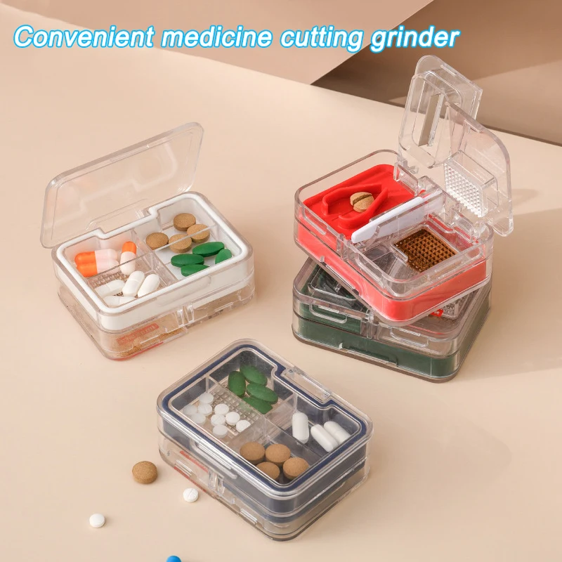 

Double-Sided Pill Case Tablet Sorter Medicine Convenient Storage Box Cut and Grind Medicine A7