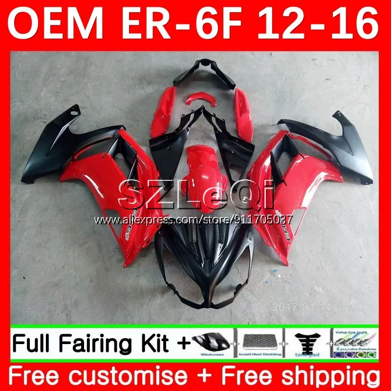 

Factory red Injection OEM For KAWASAKI NINJA 650R ER6 F ER 6F ER6F 12 13 14 15 16 ER-6F 2012 2013 2014 2015 2016 Fairing 1LQ.5