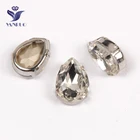 Прозрачные стеклянные камни YANRUO всех размеров, стразы с аппликацией в форме капли, блестящие стразы для рукоделия, 4320