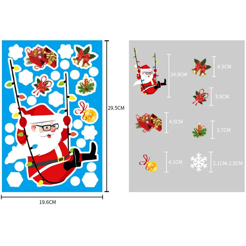 Merry новогодние наклейки на окно Санта Клаус разрисованные изделия из стекла для