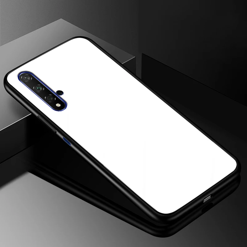 Для huawei Nova 5 T чехол Nova5T PC Пластиковый стеклянный чехол для телефона черный ТПУ бампер чехол для huawei Nova 5 T Nova 5 T чехол