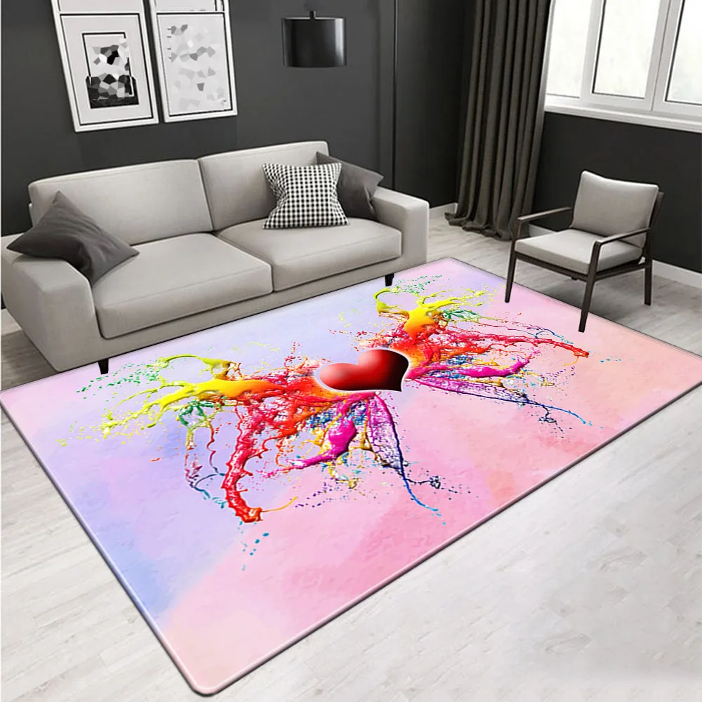

3D Printed Carpets For Living Room Bedroom Antiskid Floor Mat Wedding Home Decor Carpet Valentine's Romantic Area Party Rugs Day