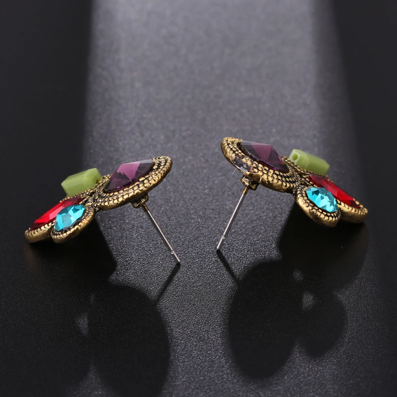 UNNAIER Модные индивидуальные популярные цветные серьги с полудрагоценными камнями