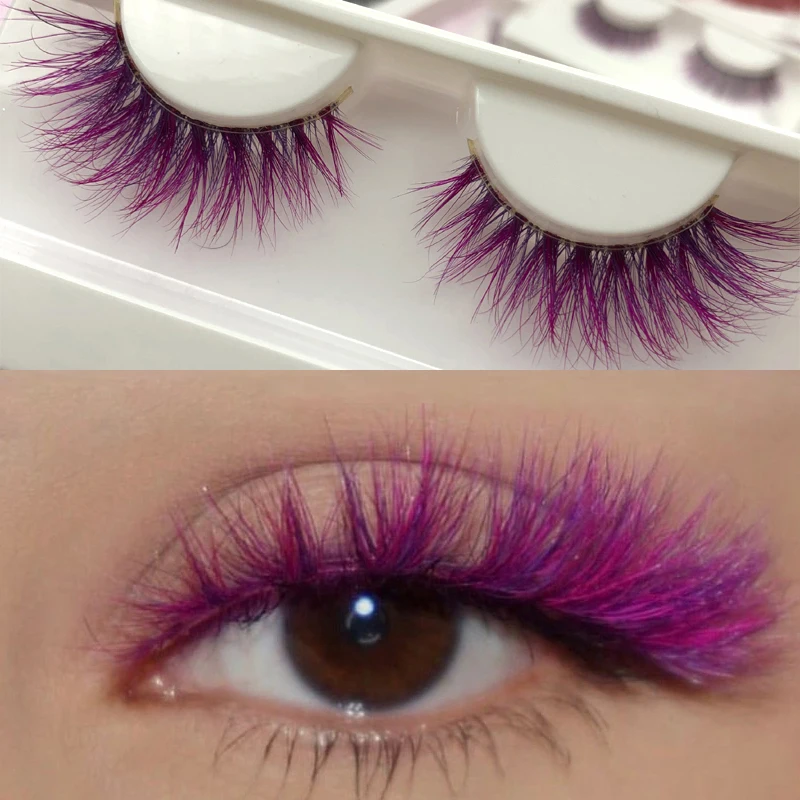 Оптовая продажа 3D настоящие норковые красочные ресницы Buzzme пушистые