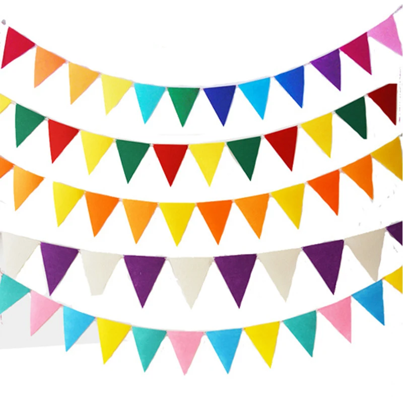 

4M 12 Flags Easter Flags Colorful Flag Beauty Felt Flag Valentines Flags National Festival Hanging Pennants Decoration Supplies