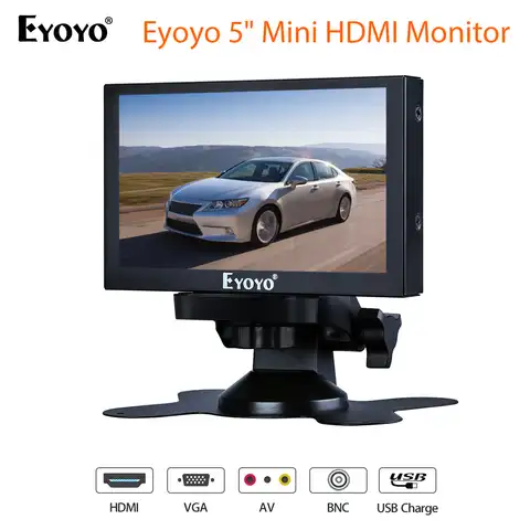 Портативный монитор Eyoyo, 5 дюймов, Hdmi, 800 х48 дюймов, IPS, BNC AV/vga