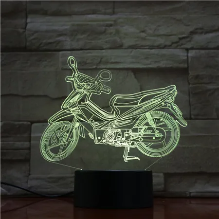 Крутой Мотоцикл 3D лампа ночник USB/на батарейках светодиодный ночник лампа визуальный световой эффект подарок для любителей мотоциклов