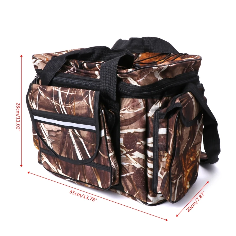

Fishing Bag Large Capacity Waterproof Outdoors Tackles Storage Portable Shoulder D0AE
