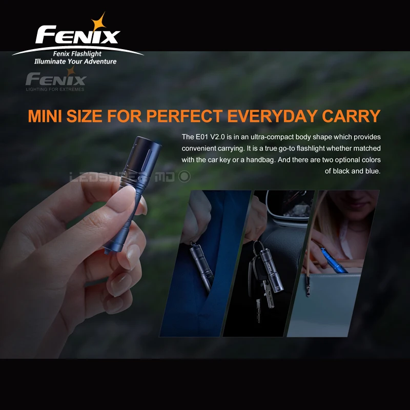 Фонарик для ключей Fenix E01 V2.0 с питанием от AAA|flashlight camera|china winchchina module |