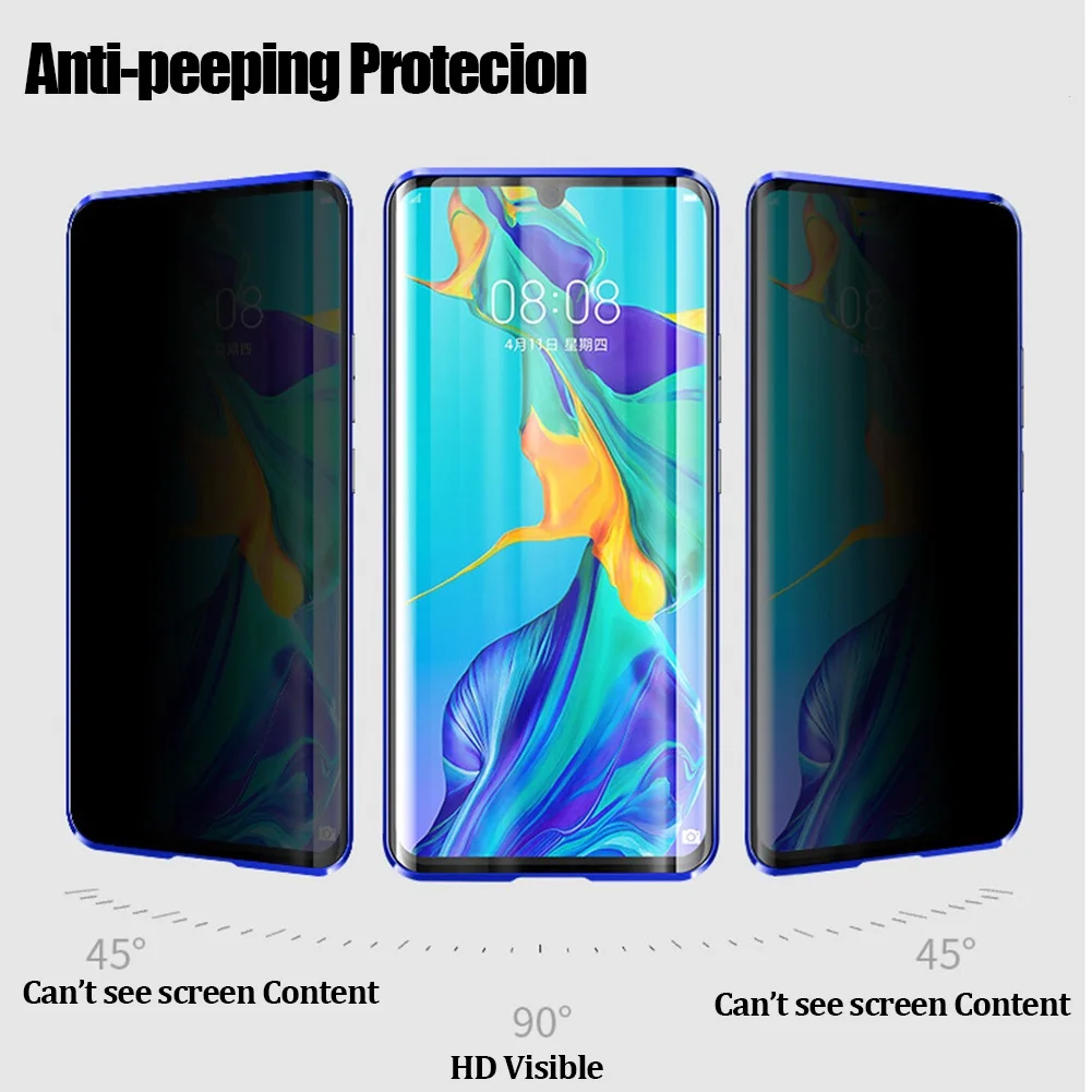 Конфиденциальный Магнитный чехол для телефона для Redmi Note 7 Pro металлический бампер двусторонний закаленное стекло полное покрытие для Xiaomi Мобильный протектор