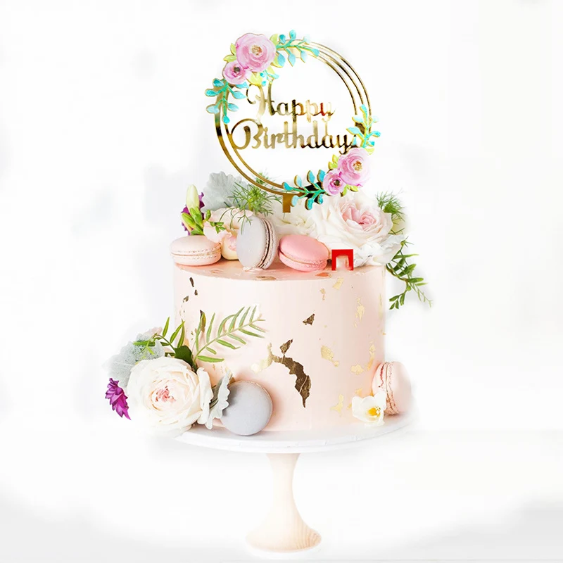 Цветы зеленые листья искусство украшение для выпечки на день рождения свадебные