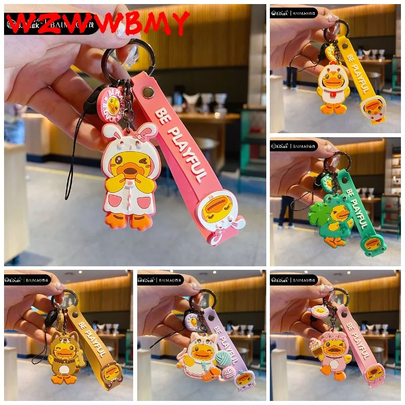 

Funny Cute Little Yellow Duck Key Chains For Women And Men Couple Car Backpack Keychain Pendant Accessory Decoration