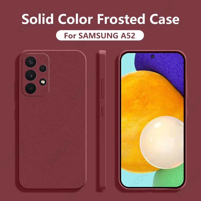 

For Samsung A52 5G A32 A72 A42 A71 A51 Ultra Thin Sandstone Matte Phone Case Shockproof Silicone Cover S21 S20 FE Note 20 Ultra