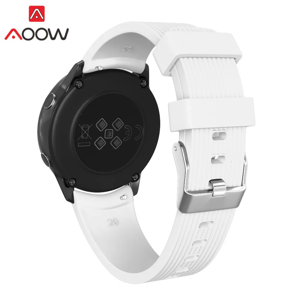 20 мм силиконовый ремешок для часов samsung Galaxy Watch Active 42 мм gear S2 SM-R810 SM-R500 полосатый резиновый спортивный браслет