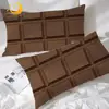 BlessLiving Chocolate Bar Pillowcase Super Soft Funny Pillow Cover 3d Realistic Pillow Case Giant Chocolate Pillow Protector 1