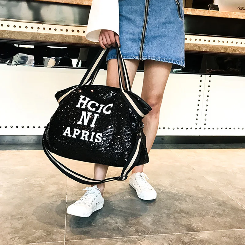 Женские сумки с блестками женские большой вместимости верхней ручкой