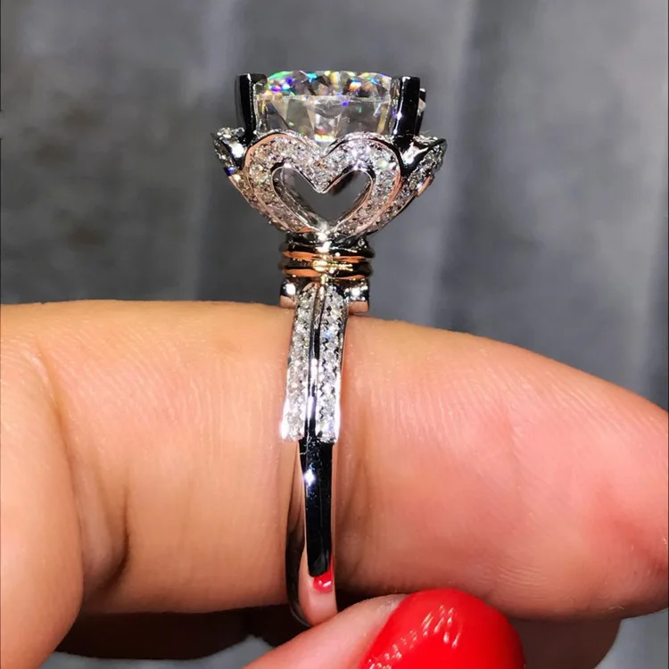 

Sterling Silver 925 Diamond Rings for Women Silver Wedding Rings Womens Couple Diamond Necklaces Silver Wedding Rings for Luxury