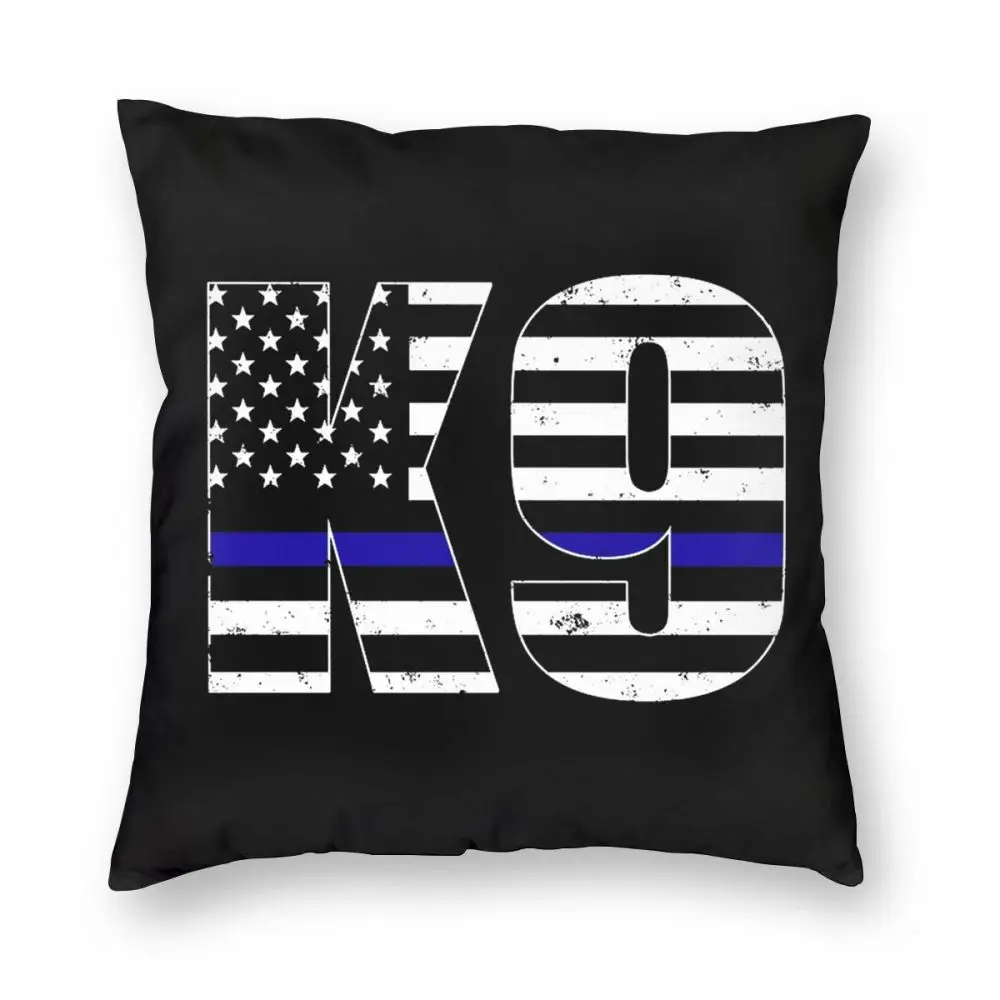 Наволочки полиция K9 с тонкой синей линией декоративный квадратный чехол для