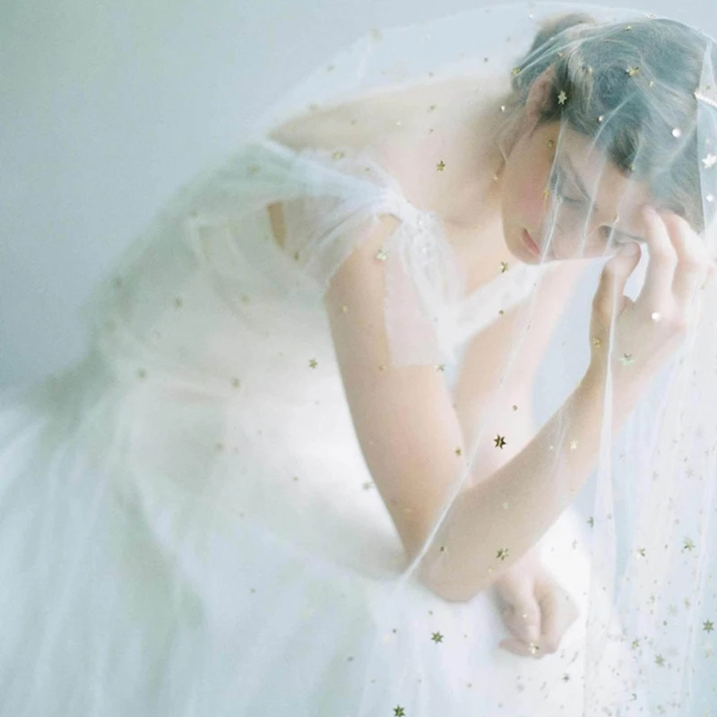 Женская Фата в виде полумесяца короткая свадебная фата цвета слоновой кости