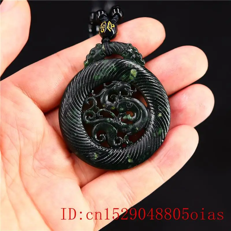 Нефритовый Феникс кулон ожерелье очарование Натуральный китайский амулет Мода