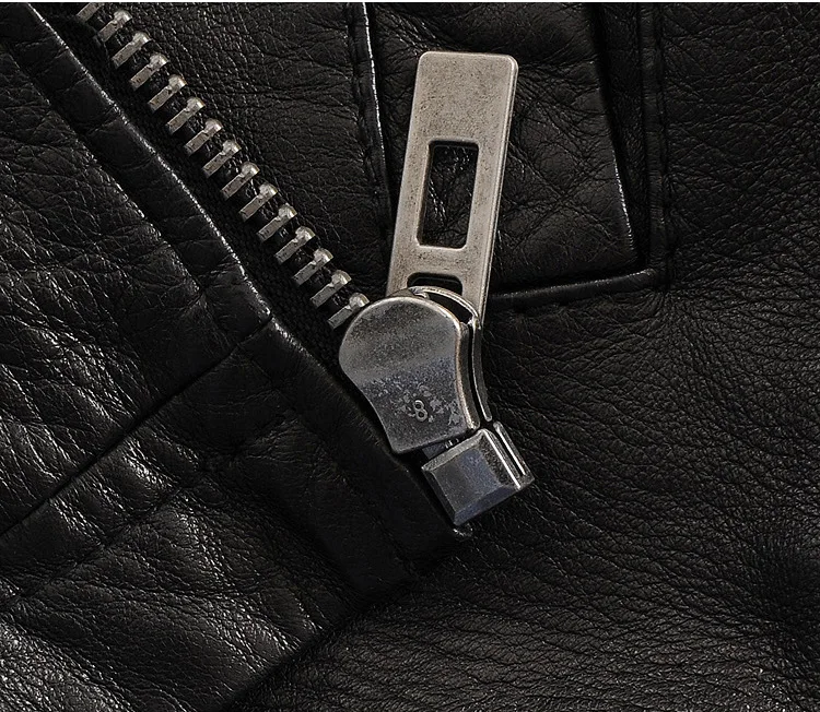 genuine men Classic super soft sheepskin short slim fit wind jacket black limited edition men's leather coat thin | Мужская одежда