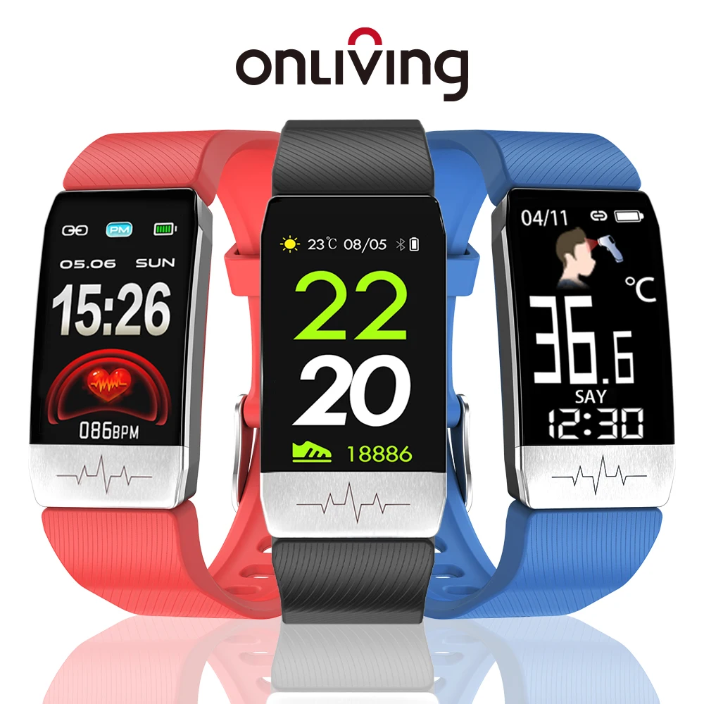 ONLIVING Смарт часы тела Температура ЭКГ Спорт Фитнес монитор сердечного ритма