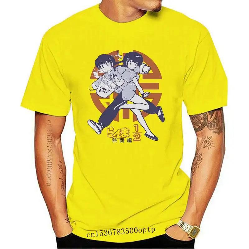 

Новинка 1/2 забавная футболка Ranma с аниме мужская летняя футболка с коротким рукавом мужская белая хипстерская Повседневная футболка унисек...