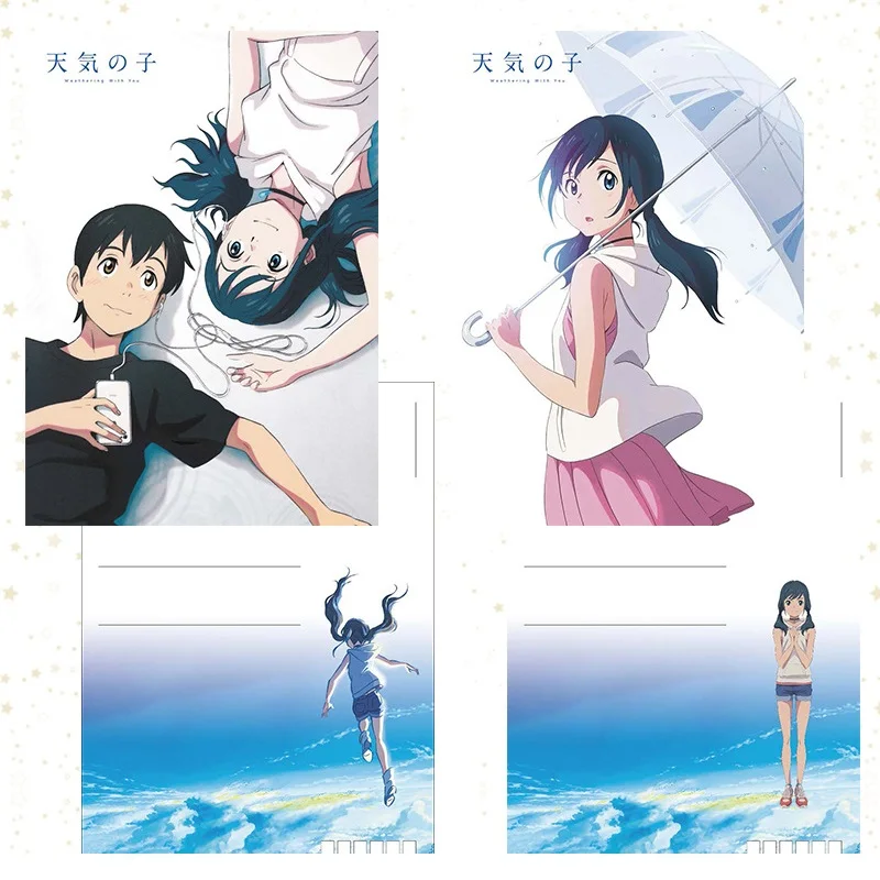 

New Japanese Novel Weathering With You Makoto Shinkai Works Comic Novel Book Postcard Gift Chinese Edition