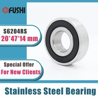 5pcs s6204rs bearing 204714 mm abec 3 440c stainless steel s 6204rs ball bearings 6204 stainless steel ball bearing