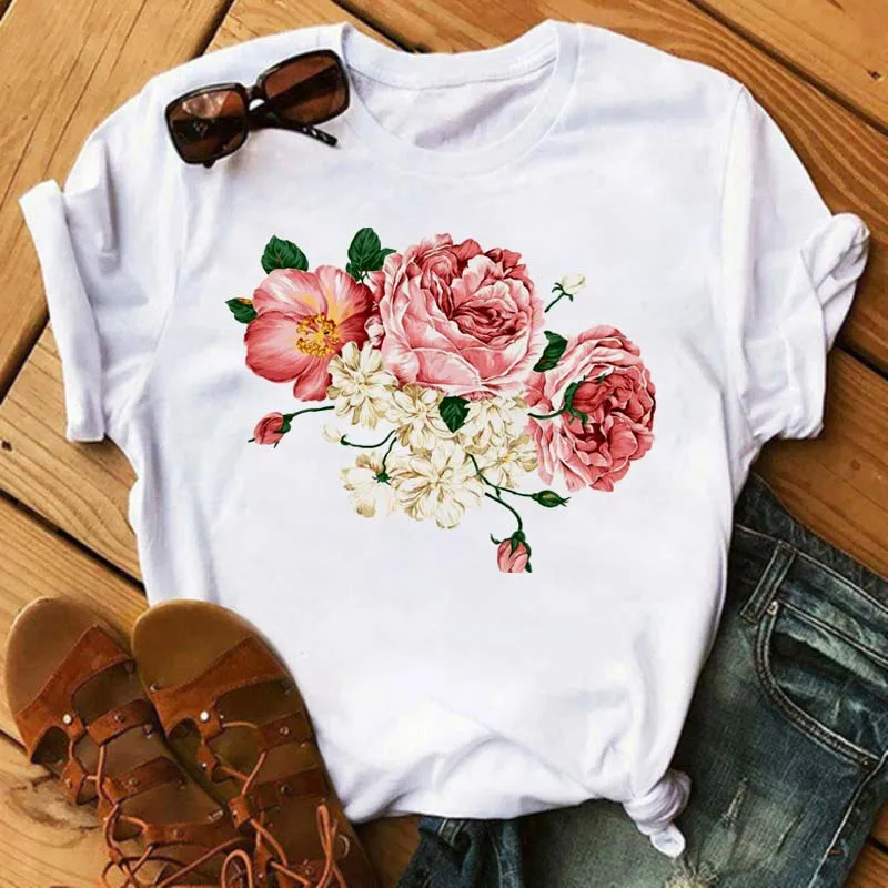 

Red Poppy Women T Shirt Casual Funny Tshirts Kawaii Tees Top Hipster Tumblr Female Harajuku Short Sleeves Shirts Woman Clothes