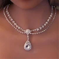 new fashion luxury crystal rhinestone choker necklace women wedding accessories chain punk gothic chokers jewelry gift