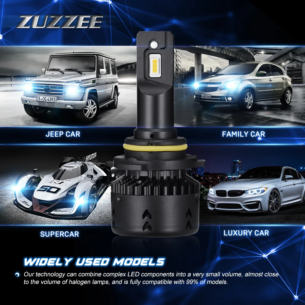 DC12V-24V 70 Вт 1 пара H11 автомобильные A385-N7 8 светодиодных ламп 6000 К 360 ° луч фары с
