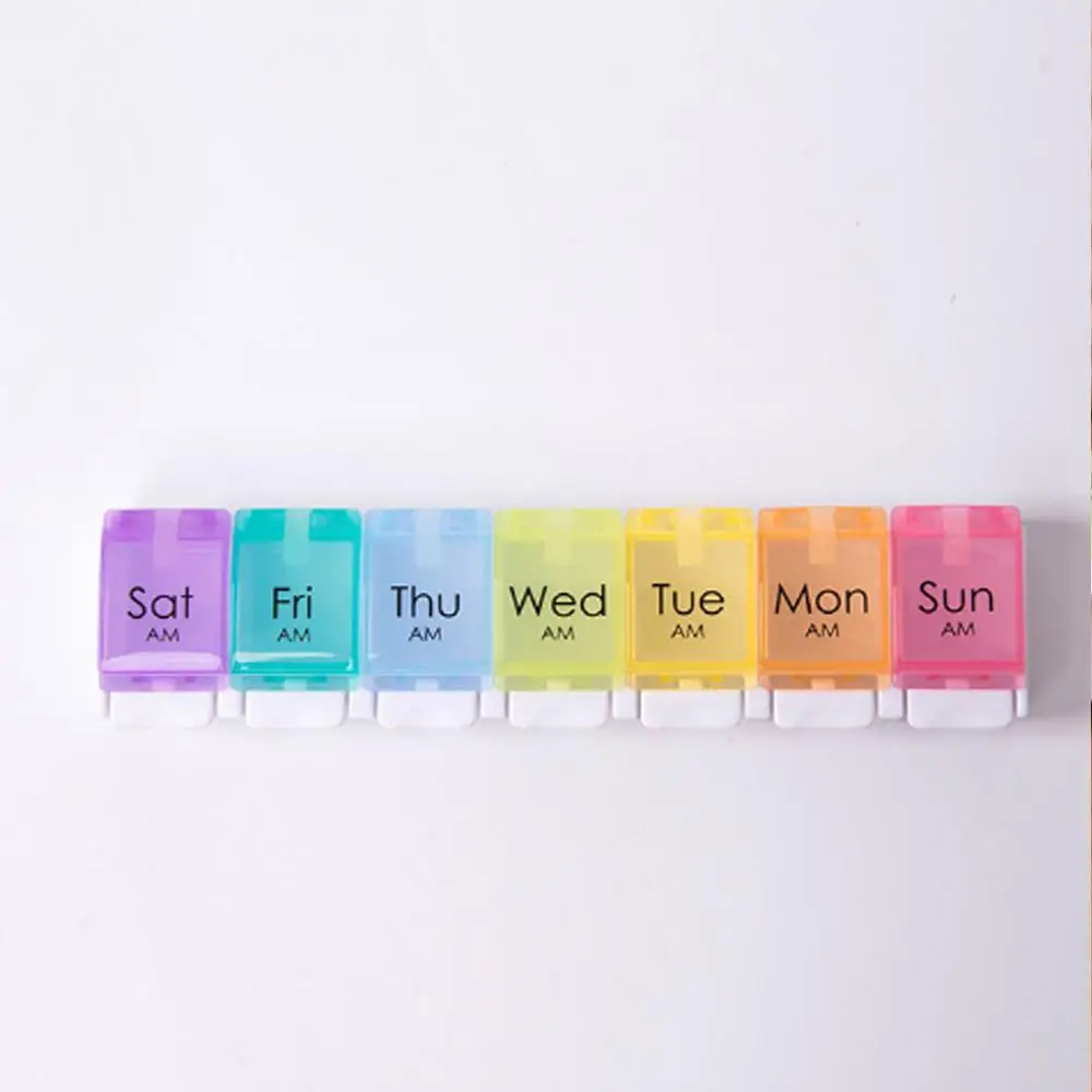 

Brand New Weekly Pill Organizer Travel 7 Days Push Button Design Large Capacity Portable Pill Box Case 353