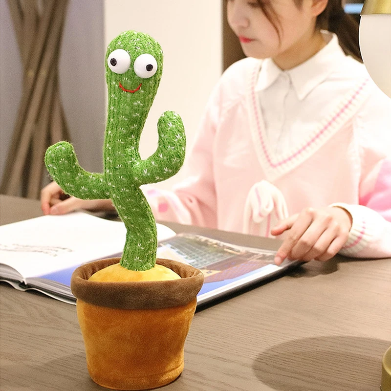Juguete de peluche de Cactus, canto el&eacute;ctrico, 120 canciones, baile y torsi&oacute;n, grabaci&oacute;n luminosa, aprendizaje de hablar, juguete de peluche-2
