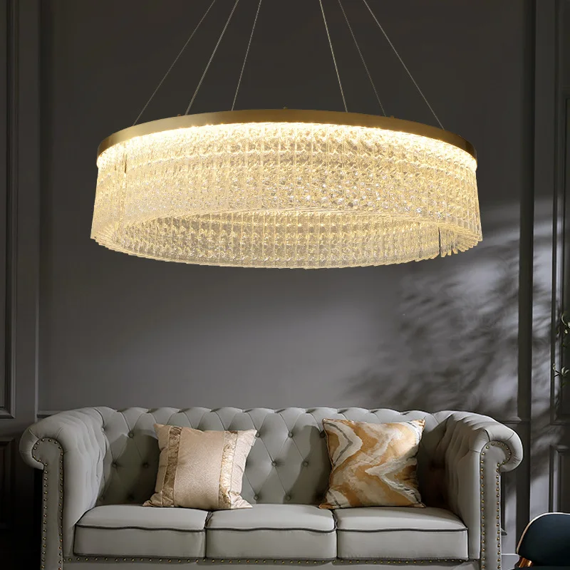 

All-copper post-modern chandelier, light luxury, crystal atmosphere, home living room, dining room, bedroom lamp