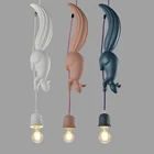 Светодиодные подвесные светильники в скандинавском стиле из смолы в виде белки, современные промышленные подвесные светильники в виде животных для детской комнаты, кухни, лофта, декоративные осветительные приборы