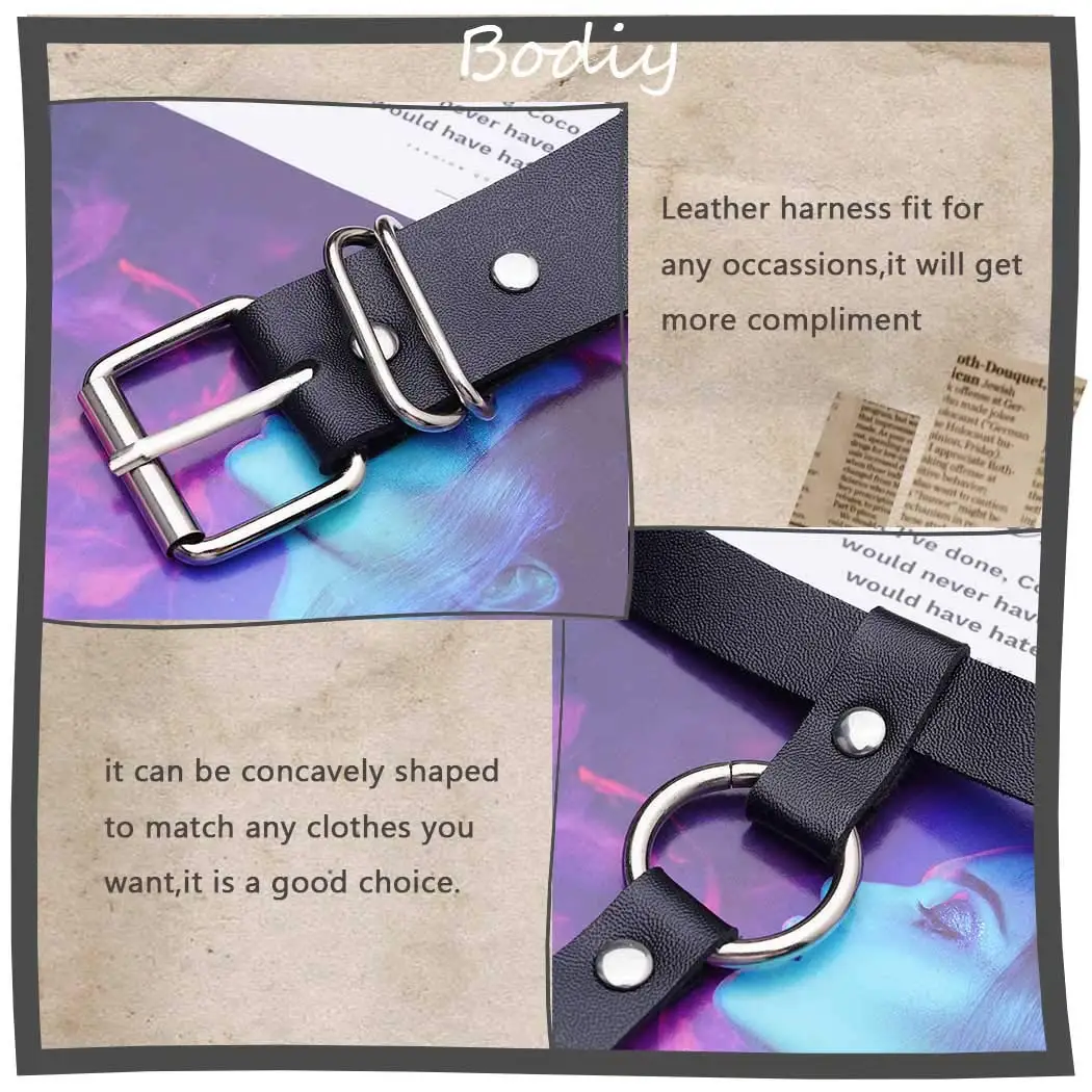 Punk leather thigh belt black sexy belt Rave Caged leg garter belt suitable for ladies and girls