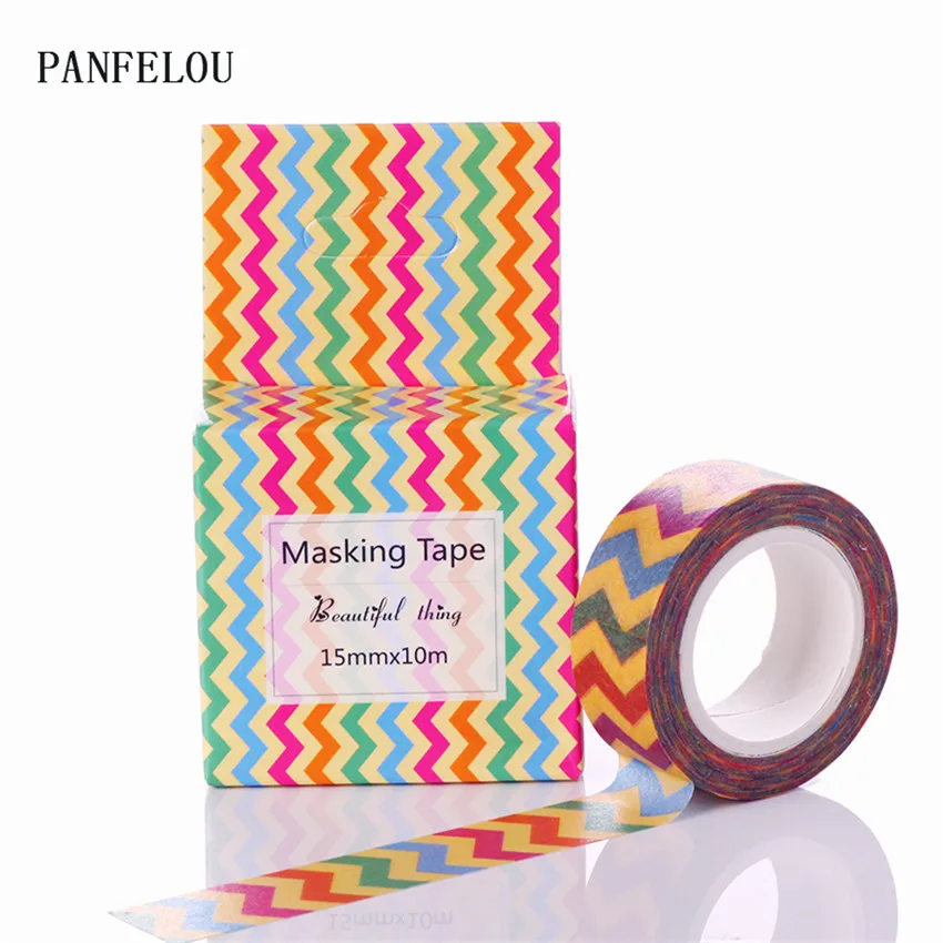 

10 м * 15 мм волна полосатая коробка наклейки васи маскирующая лента качество Хорошая цена Горячая продажа Сделай Сам скрапбук отделка декоро...