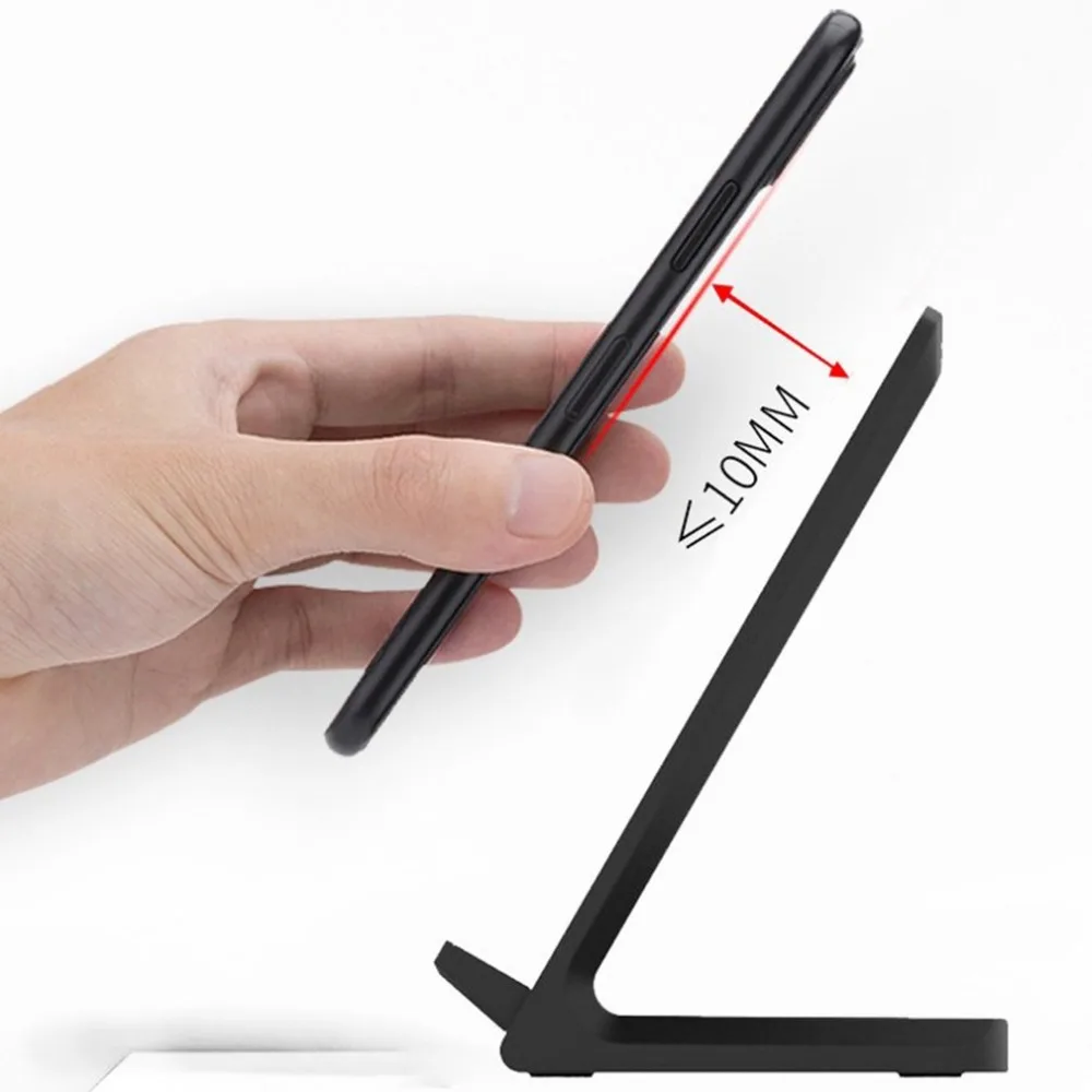 10 Вт портативное вертикальное Беспроводное зарядное устройство с двойной