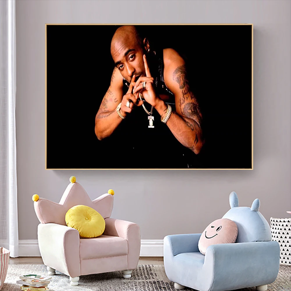 Холст постер из шелковой ткани tupac Топ Декор 2pac комната #200615 | Дом и сад