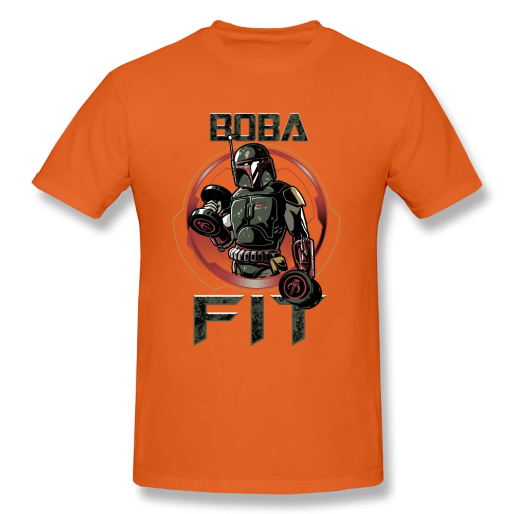Boba Fit футболка для мужчин забавные Звездные войны тренировки Футболка фирменная Новинка 80s Топы И Футболки с принтом мужская хлопковая одежда ретро Boba Fett рубашка - Цвет: Orange