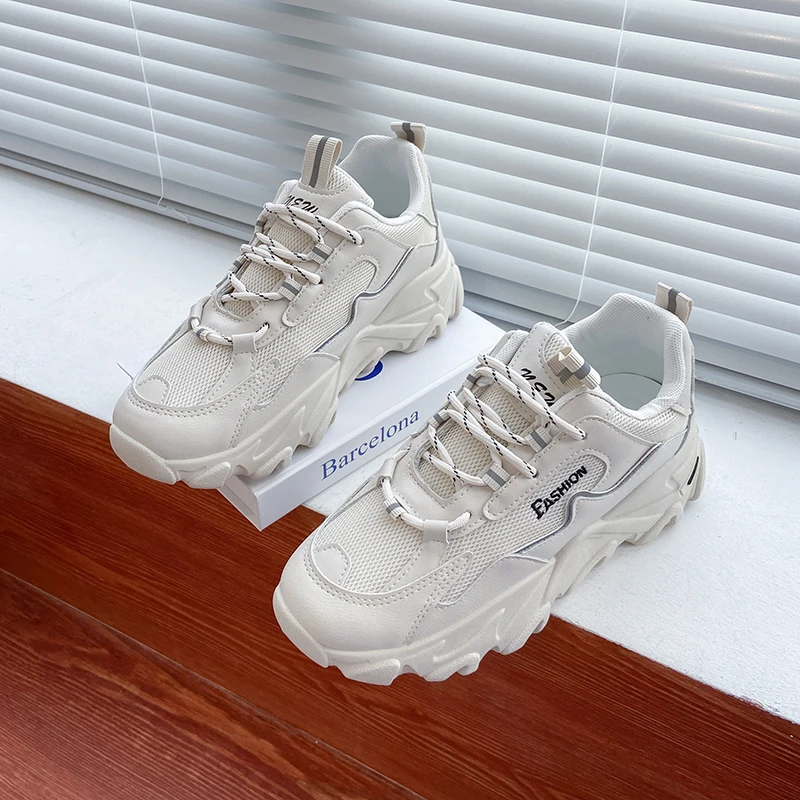 

Dad shoes women's shoes 2021 autumn new Korean version net red heightening leisure and breathable sports running shoes