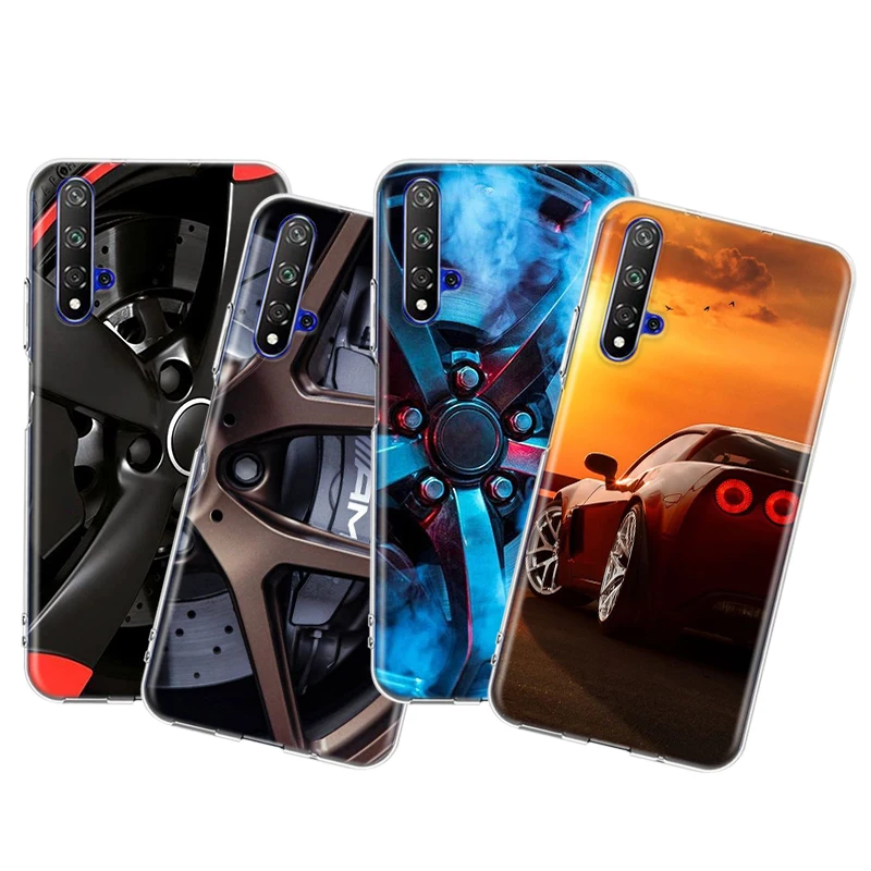 

Hot Sport car Fashion Silicone Cover For Honor 20 30 20S 20E 30i 30S V20 V30 Lite Pro Plus 5G Transparent Phone Case