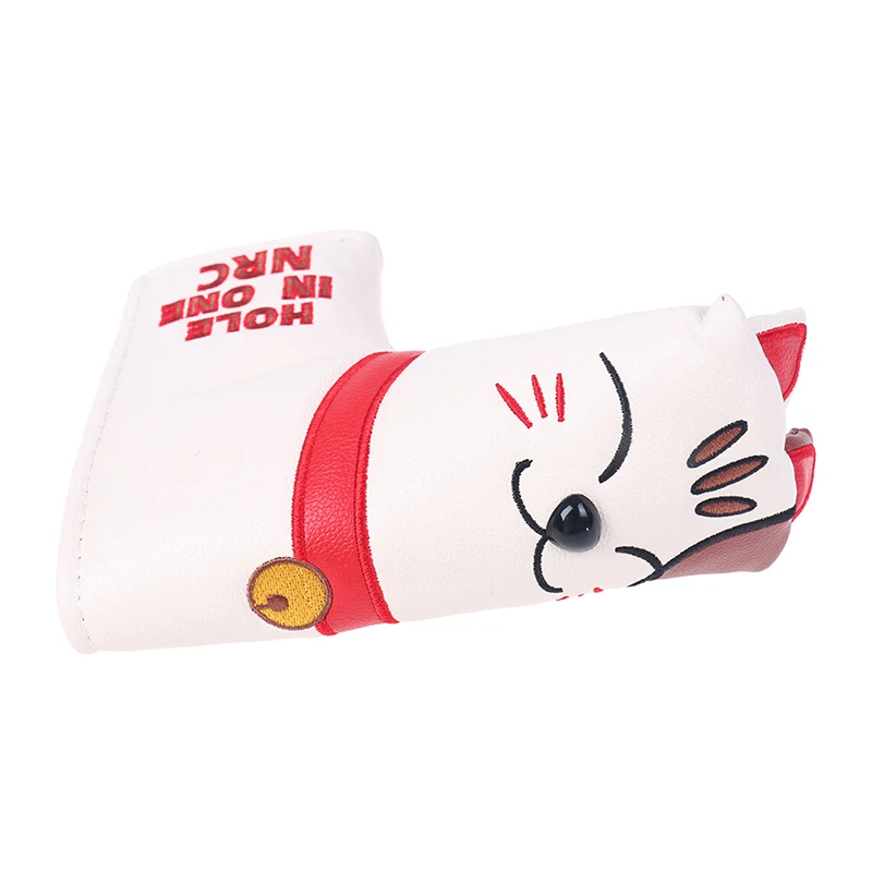 

Lucky Cat Golf Cover Closure Customized Golf Mallet Putter Covers Headcover Synthetic Leather Semicircle Protective Case