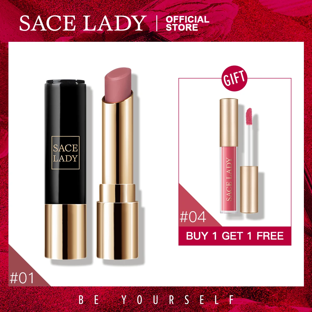 

SACE LADY Matte Lipstick Makeup Waterproof Nude Lip Stick Make Up Long Lasting Red Mate Lip Cosmetic Wholesale Buy 1 Get 1 Free