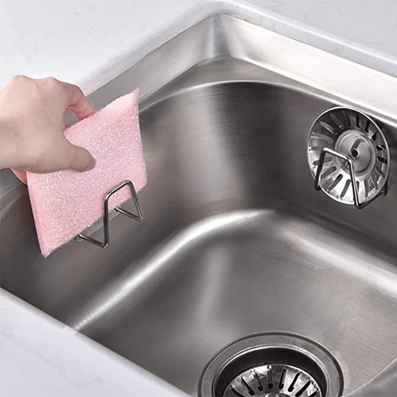 

Sponge Holders Kitchen Sink Strong Adhesive Small Sponge Holder Premium Rustproof & Waterproof Kitchen Sink Caddy Minimal Size