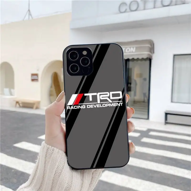 

Phone Case For Iphone 6 6s 7 8 Plus XR X XS XSmax 11 12 Pro Mini Max Tempered Glass Soft Cover T-Toyota TRD Car